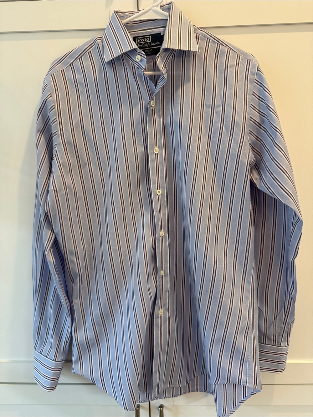 Polo Ralph Lauren Regent Classic Fit Stripe Dress Shirt Men’s 14.5 Blue Cotton